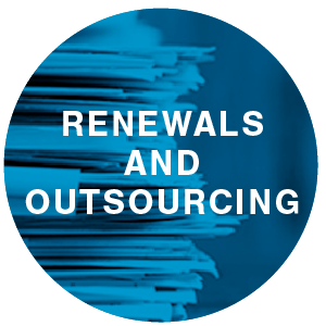 Stack of papers | Renewals and Outsouring