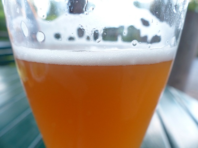 Glass of beer with foam